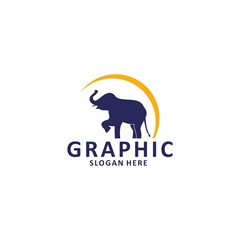 Elephant outline logo, simple vector illustration of the elephant