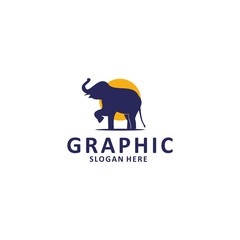 Elephant outline logo, simple vector illustration of the elephant