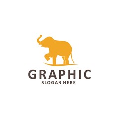 Elephant outline logo, simple vector illustration of the elephant