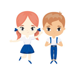 cute little students avatar character