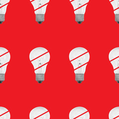 Seamless pattern of light bulbs