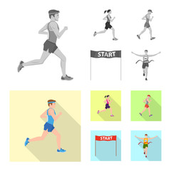 Vector illustration of sport and winner icon. Collection of sport and fitness stock symbol for web.