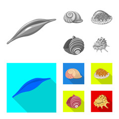 Vector illustration of animal and decoration icon. Collection of animal and ocean stock symbol for web.
