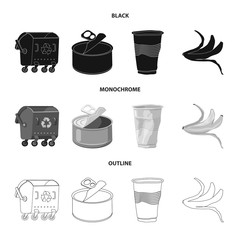 Obraz premium Vector illustration of dump and sort logo. Collection of dump and junk stock symbol for web.