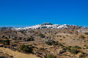 Fototapeta na wymiar General view of Chora, Patmos