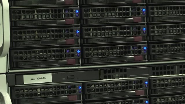 Big computer technology servers terminal at work