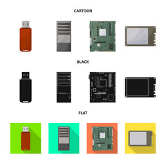 Isolated object of accessories and device sign. Collection of accessories and electronics vector icon for stock.