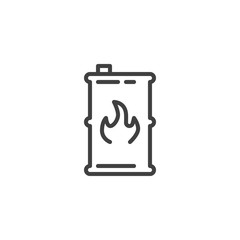 Fuel barrel line icon. linear style sign for mobile concept and web design. Kerosene barrel outline vector icon. Symbol, logo illustration. Vector graphics