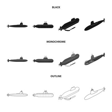 Vector design of war and ship sign. Collection of war and fleet vector icon for stock.