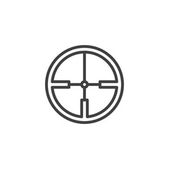 Fototapeta premium Crosshair line icon. linear style sign for mobile concept and web design. Aim, target outline vector icon. Symbol, logo illustration. Vector graphics