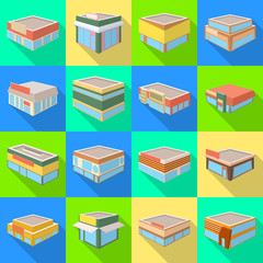 Isolated object of and urban icon. Set of and house vector icon for stock.