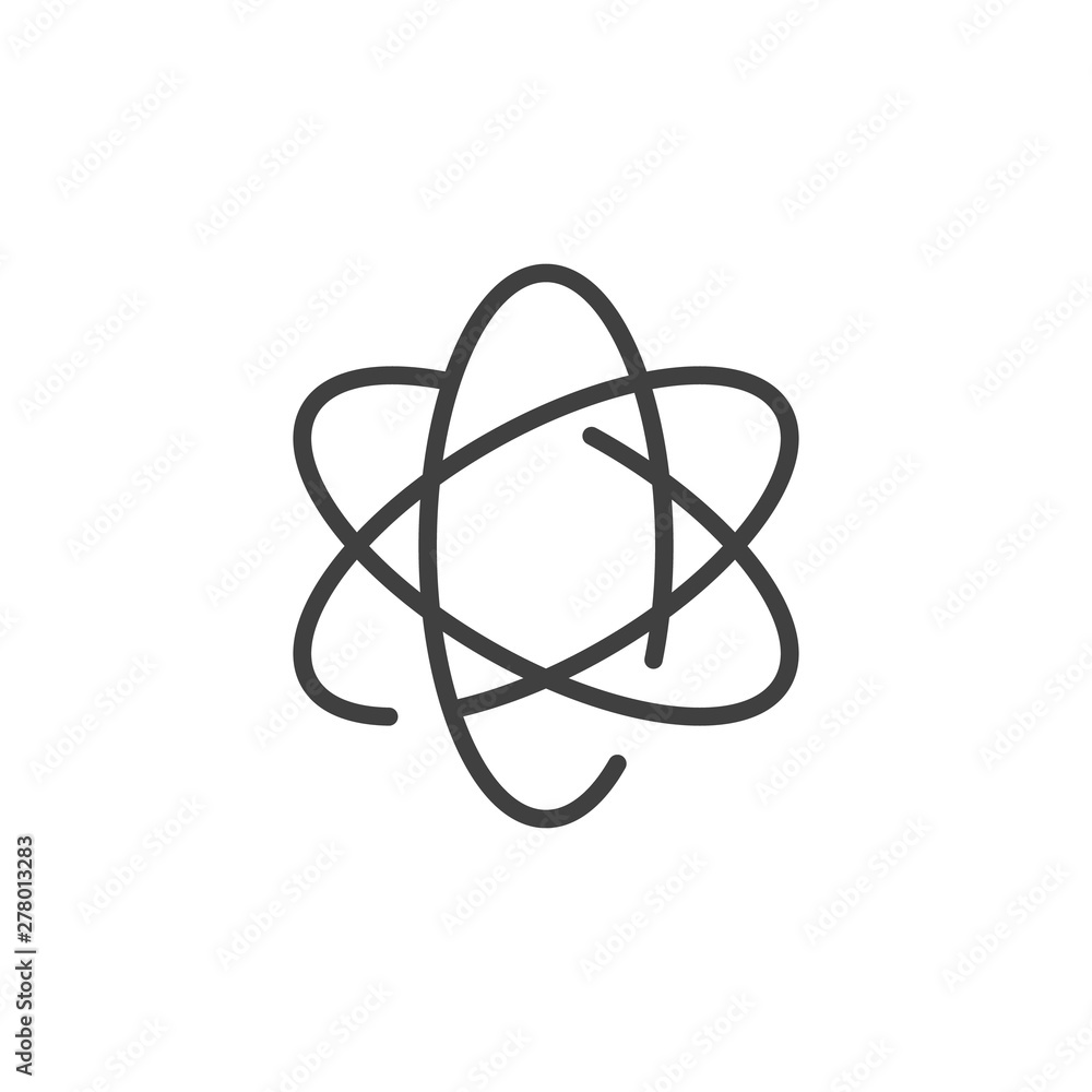 Aufkleber atom line icon. linear style sign for mobile concept and web design. atomic nucleus outline vector i