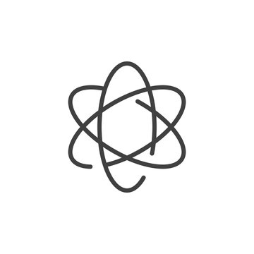 Atom line icon. linear style sign for mobile concept and web design. Atomic nucleus outline vector icon. Symbol, logo illustration. Vector graphics