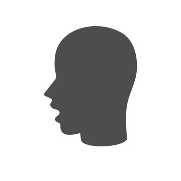 Head silhouette with open mouth icon
