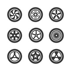 Car wheels icon template color editable. Wheels symbol vector sign isolated on white background. Simple logo vector illustration for graphic and web design.