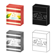 Vector design of box and corn icon. Set of box and breakfast vector icon for stock.