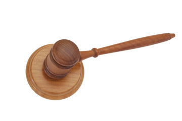 Judge gavel isolated on white