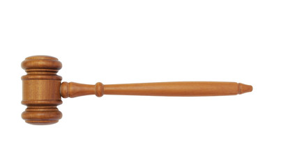 Wooden gavel isolated on white