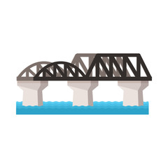 Vector illustration of bridge and river symbol. Set of bridge and railway vector icon for stock.