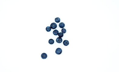 Blueberries collection on white background