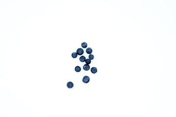 Blueberries collection on white background