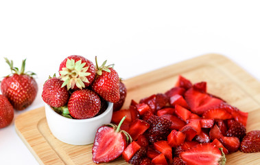 Healthy and fresh strawberry on white background