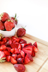 Healthy  and fresh strawberry on white background