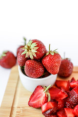 Healthy  and fresh strawberry on white background