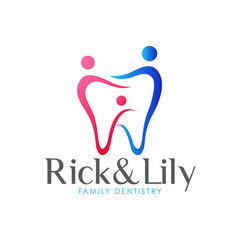 Minimalist elegant family dental logo.