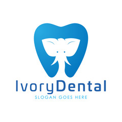 Modern elegant elephant dental logo.