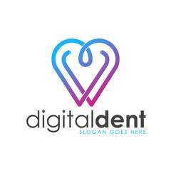 Simple elegant digital dental logo.