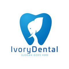Modern elegant elephant dental logo.