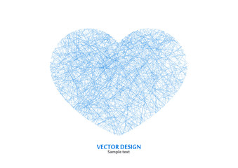 Heart icon. Sign texture of grunge texture isolated on white background. Concept illustration of World Heart Day. Symbol of romance, love, passion, wedding.