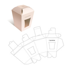 Retail Box with Die-cut Layout. 3D illustration