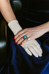 Woman hand with rings