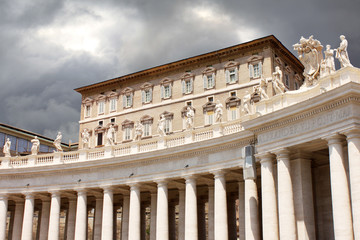Fototapeta na wymiar Saint Peter's Basilica in St. Peter's Square, Vatican City. Vatican Museum, Rome, Italy.