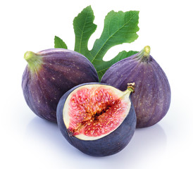 Fresh figs isolated on white background.