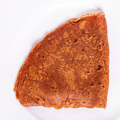 pancake on the white plate