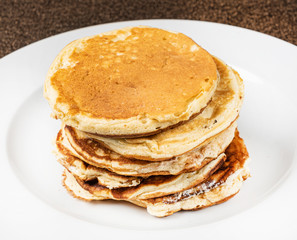 pancakes on the white plate