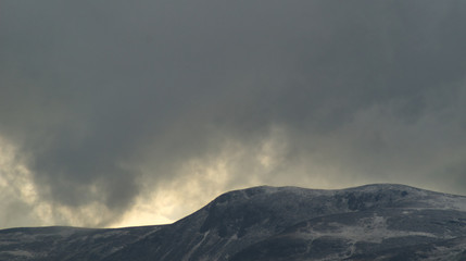 Clouds over mountains