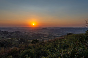Wonderful Summer Sunset, Mazzarino, Caltanissetta, Sicily, Italy, Europe