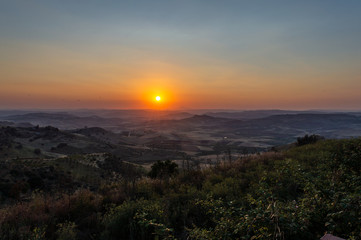 Fototapeta na wymiar Wonderful Summer Sunset, Mazzarino, Caltanissetta, Sicily, Italy, Europe