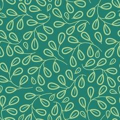 Fototapeta na wymiar Simple Leaf Seamless Pattern