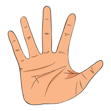 Hand gesture with high five sign