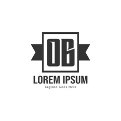 Initial OB logo template with modern frame. Minimalist OB letter logo vector illustration