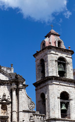 Fototapeta na wymiar The Bell Tower of the Havana Cathedral of the Virgin Mary of the Immaculate Conception, Cuba