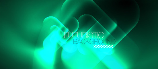 Neon glowing techno lines, hi-tech futuristic abstract background template