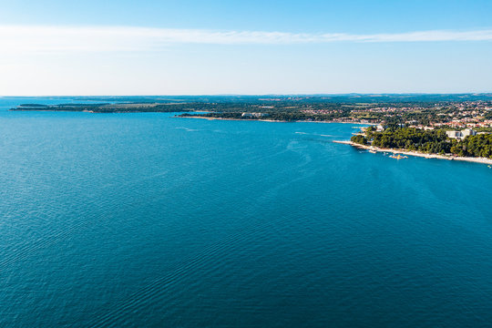 Beautiful aerial view and landscape of the sea coast city and buidings by the sea © magdal3na