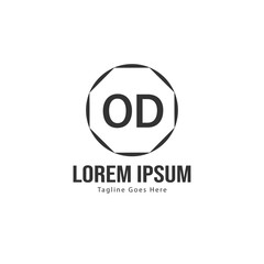 Obraz premium Initial OD logo template with modern frame. Minimalist OD letter logo vector illustration
