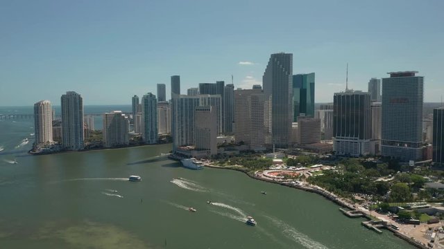 Aerial view of Downtown Miami, US